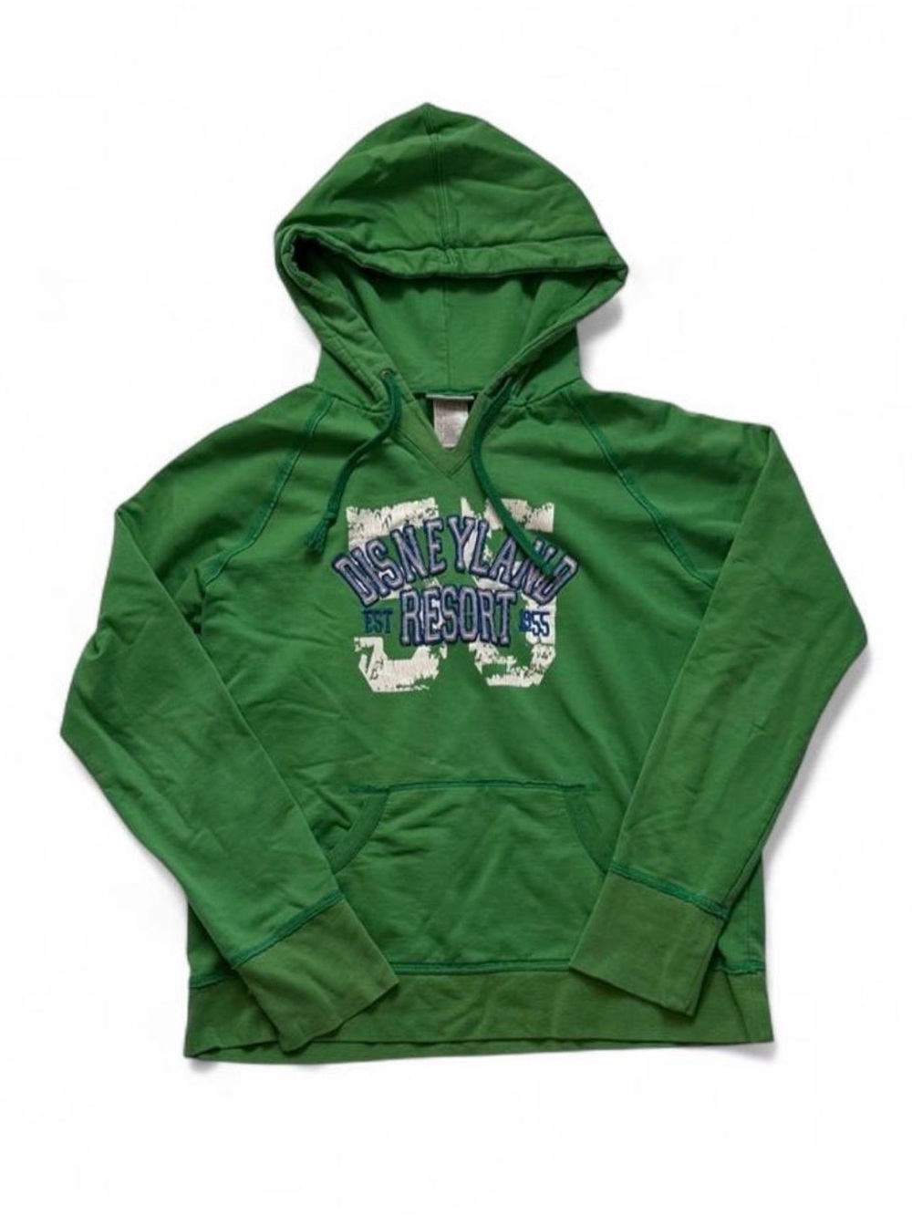 Disney Green Crewneck Hoodie with Disneyland Resort Graphic
